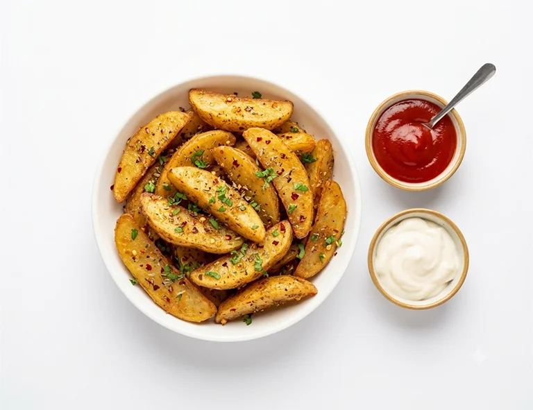 Crispy Butter Garlic Potato Wedges