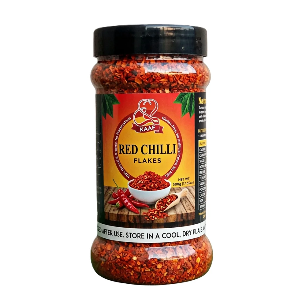 Red Chilli Flakes 0 Kaaf Foods™ Red Chilli Flakes (Laal Mirch) – 300g - Image 1