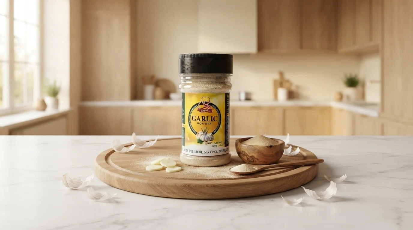 Kaaf Foods™ premium garlic powder jar