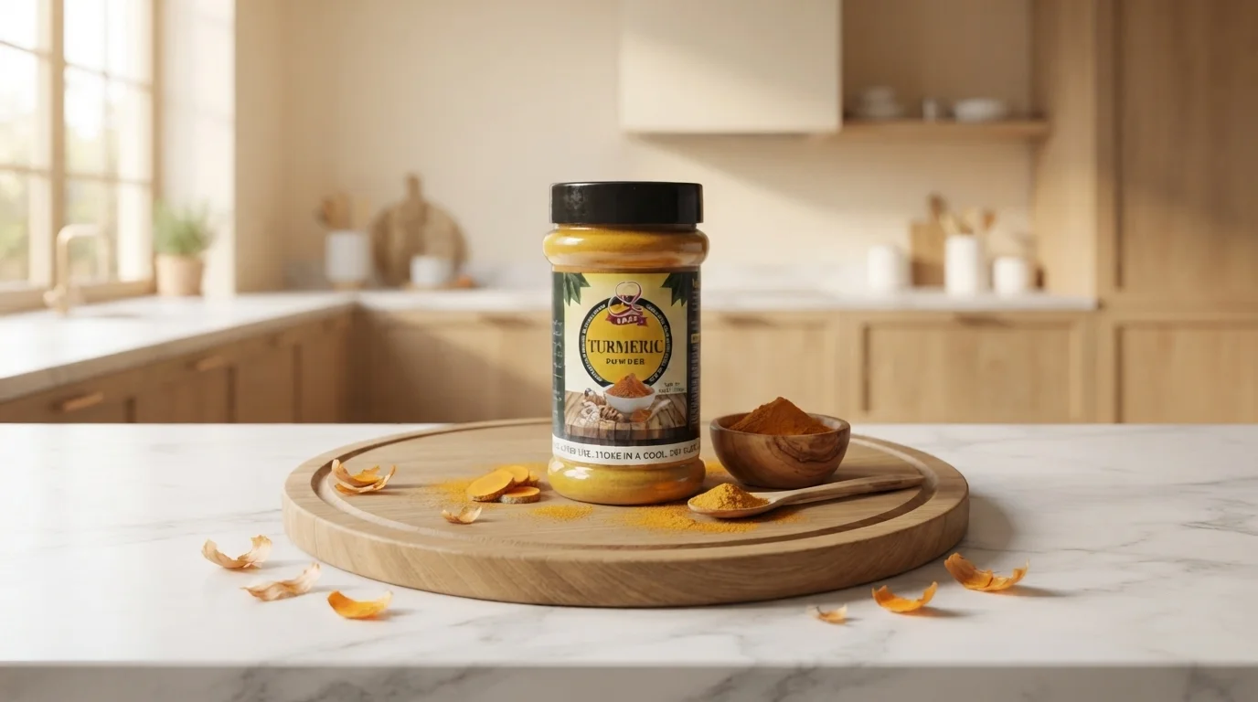 Kaaf Foods™ premium turmeric powder jar
