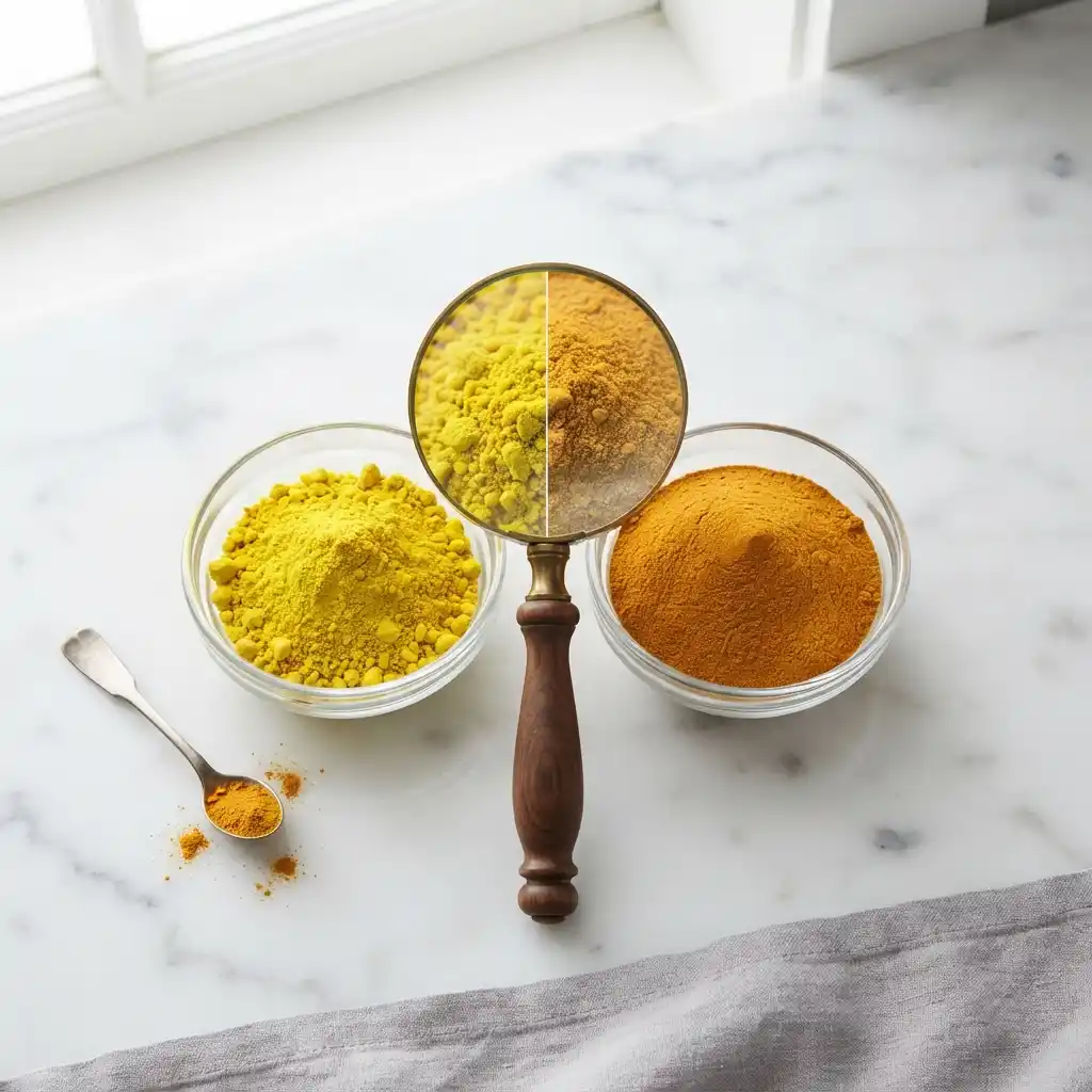 Pure vs Fake Turmeric Powder Comparison